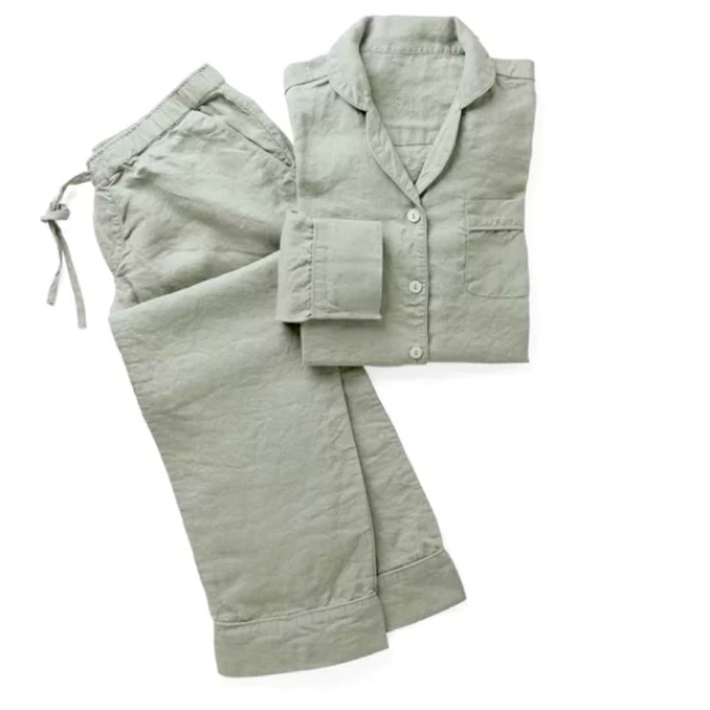 Serena & Lily Positano Linen Pajama, Eucalyptus, Small